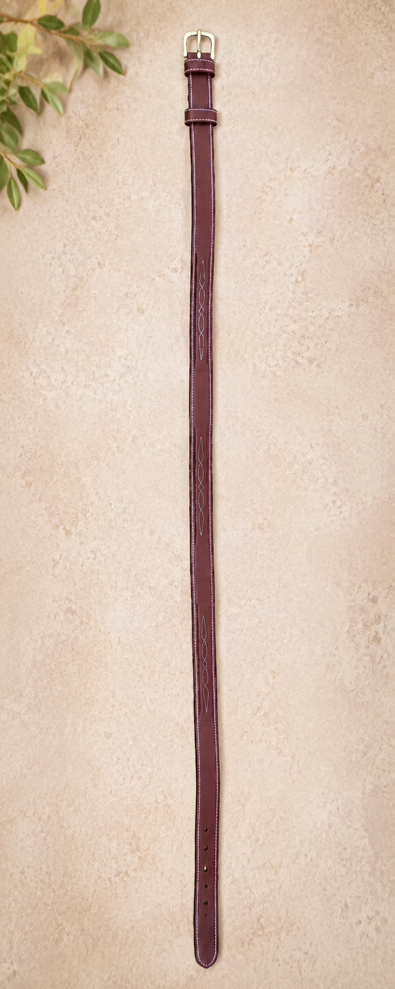 Premium Padded Leather Belt with Brass Hardware
