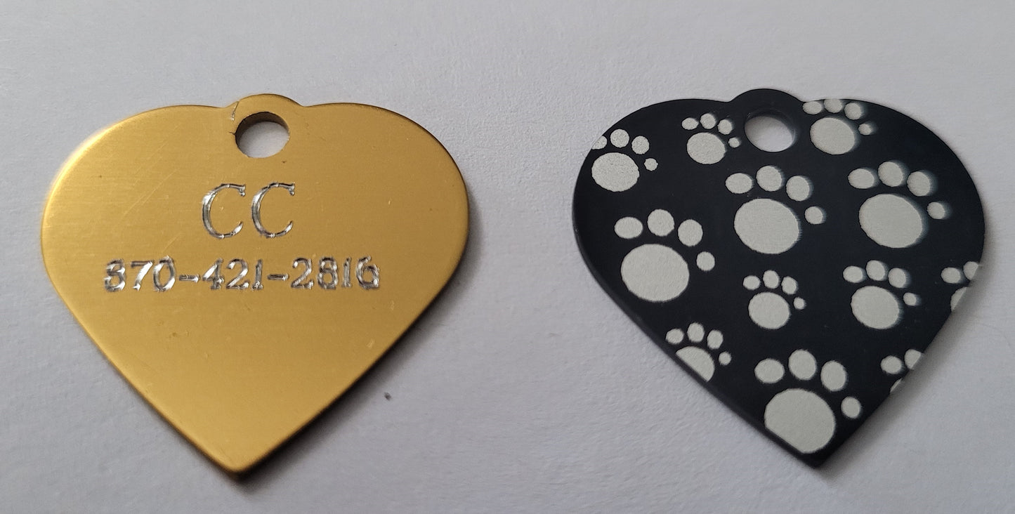 Personalized Amish Made 3/8" Flat Leather Dog Collar with Dog Tag