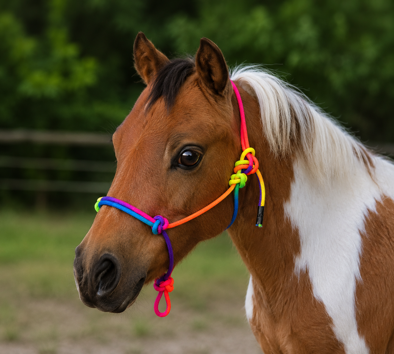 Miniature Multi Color Rope Halter by Tough1