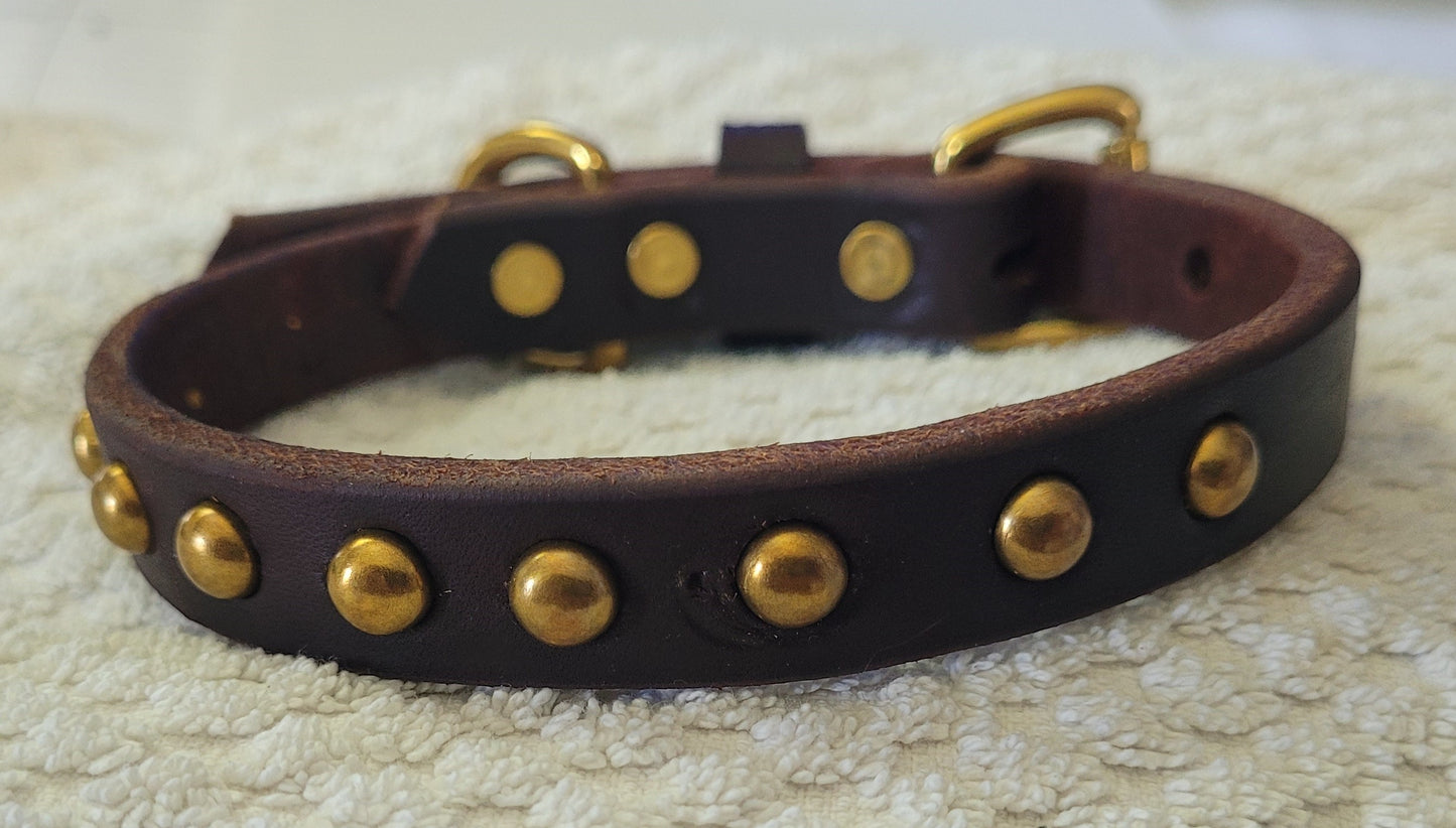 Spotted Leather Dog Collar