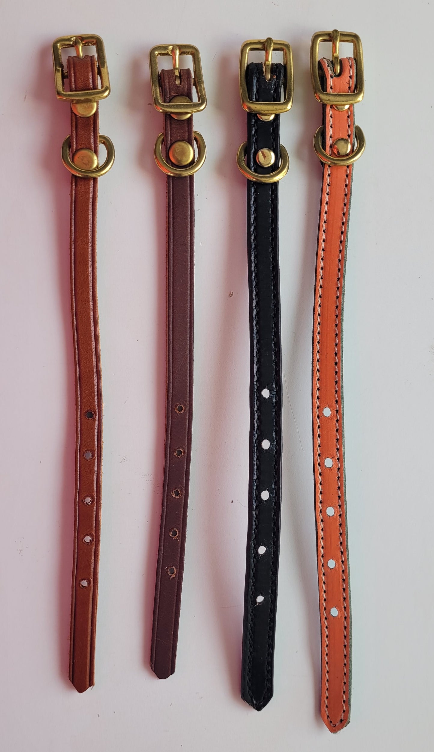 Flat 3/8" Leather Dog Collar