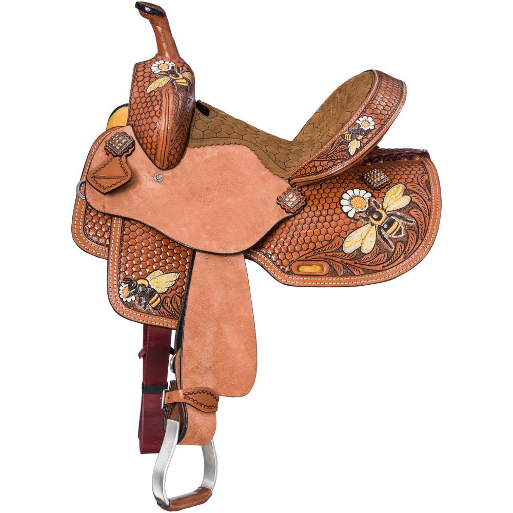 Youth Barrel Saddle, Bee by Silver Royal