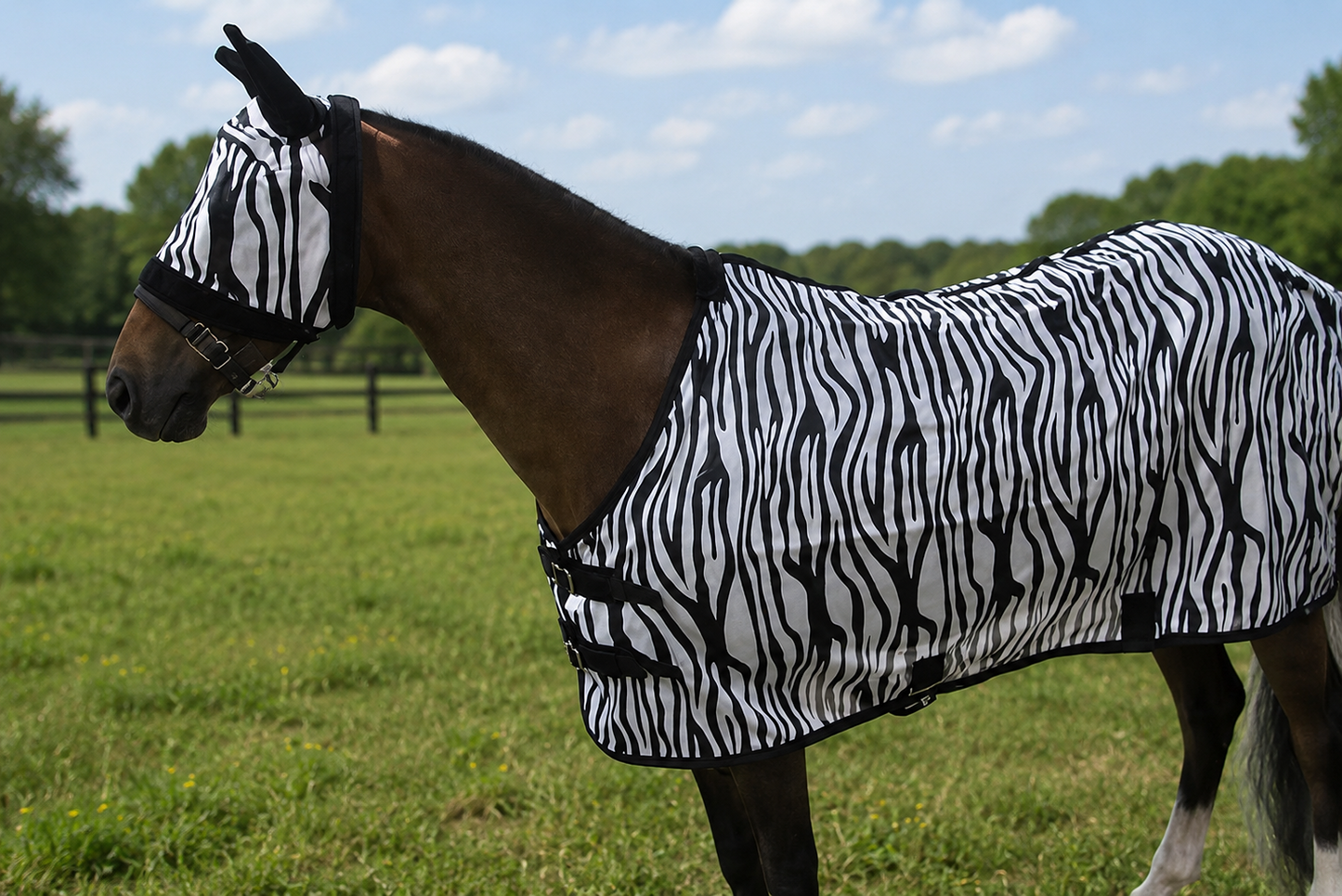 Miniature Horse and Pony Zebra Fly Sheet by Tough1