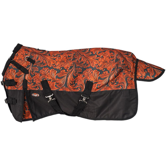 Tough1 1200D Tooled Leather Mini Turnout Sheet w/Snuggit