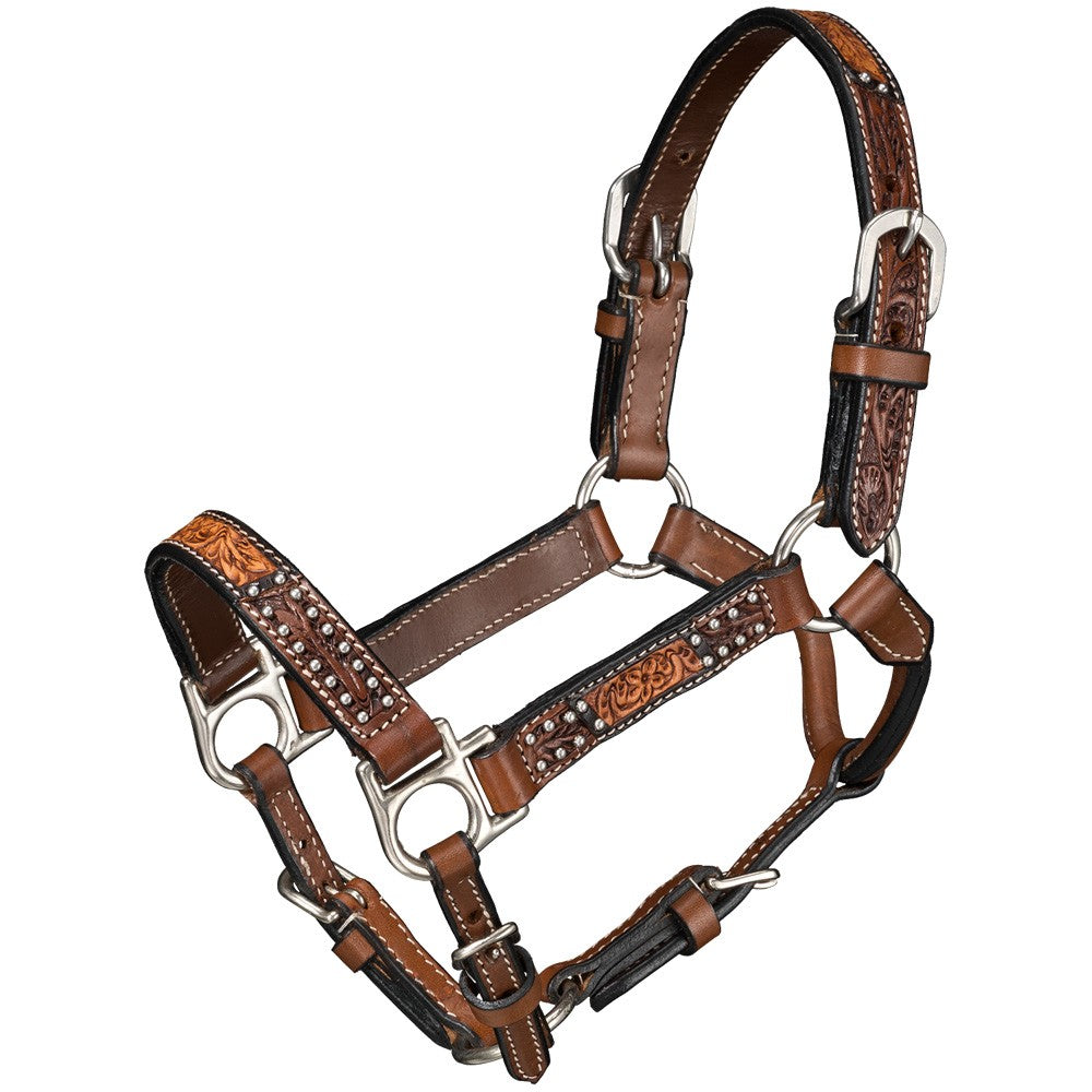 Miniature Horse and Pony Western Leather Halter with Lead – Royal King Cow Puncher