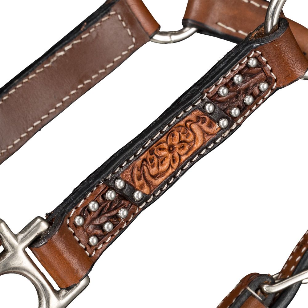 Miniature Horse and Pony Western Leather Halter with Lead – Royal King Cow Puncher