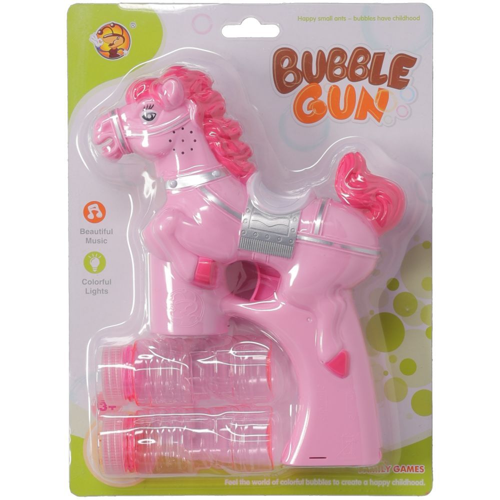 Horse Bubble Gun Toy – Light-Up Bubble Blaster with Sound Effects