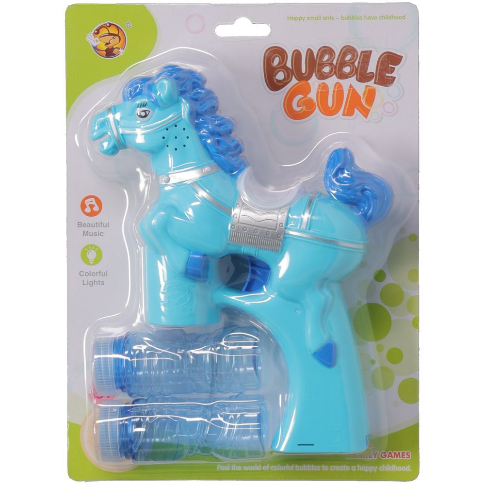Horse Bubble Gun Toy – Light-Up Bubble Blaster with Sound Effects