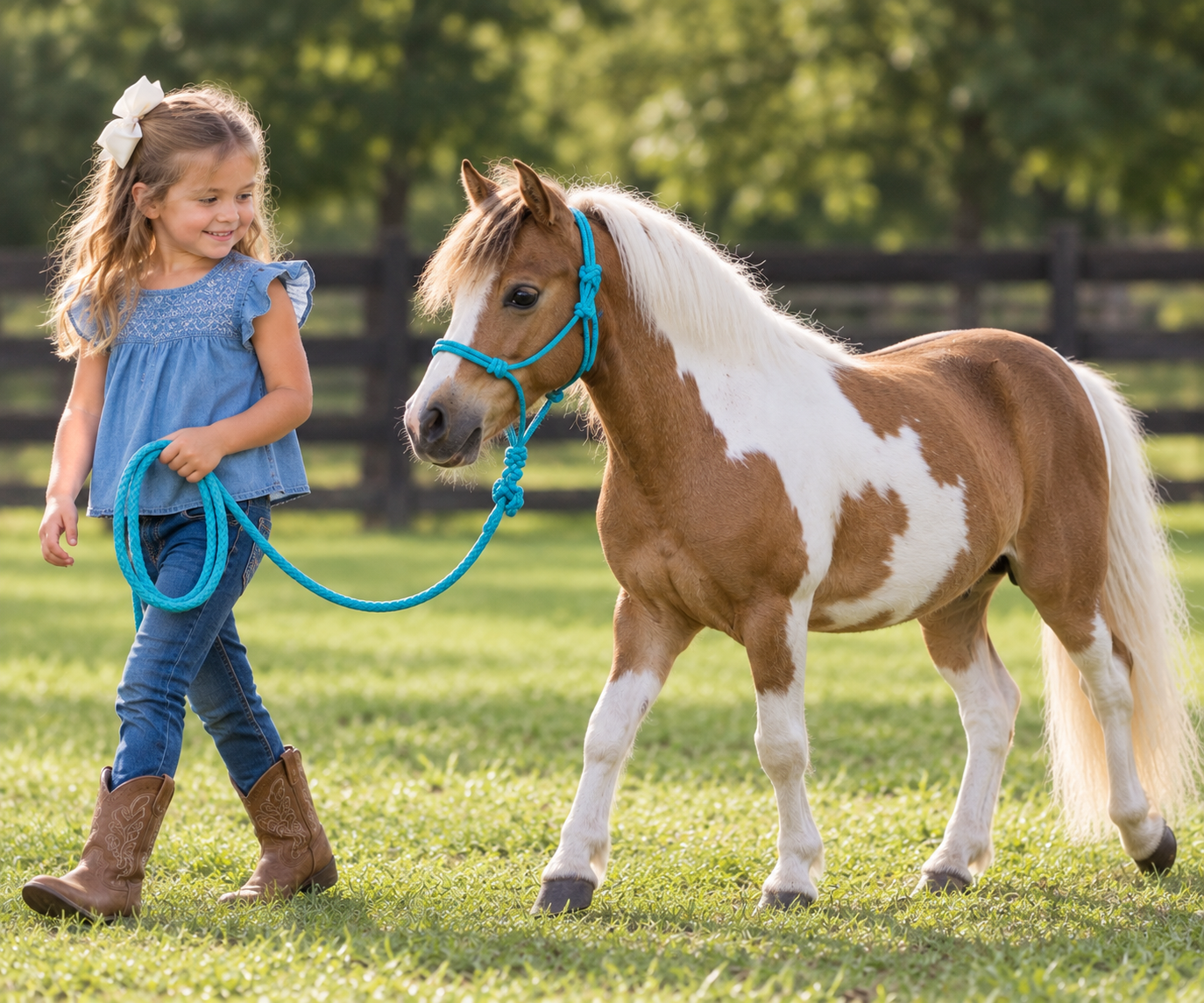 Mini Poly Rope Halter With Lead