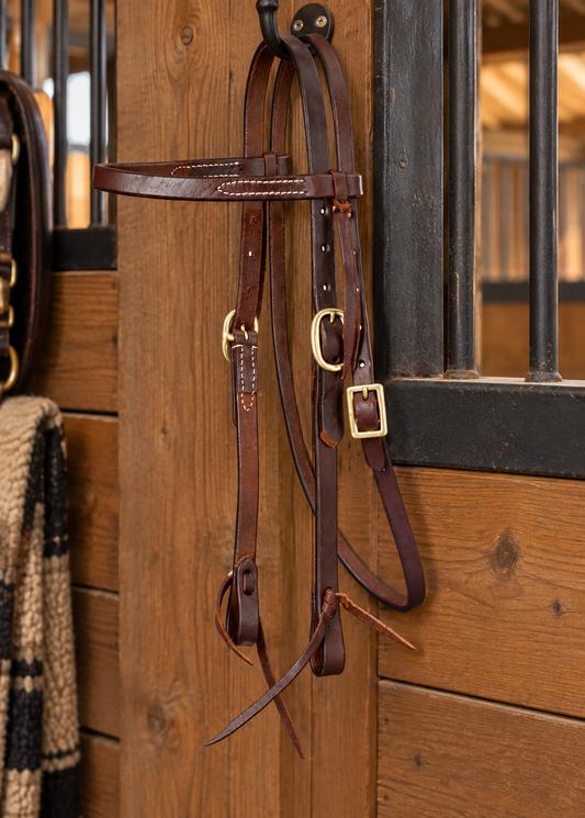 Miniature & Pony Harness Leather Browband Headstall by Royal King