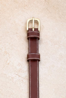 Premium Padded Leather Belt with Brass Hardware