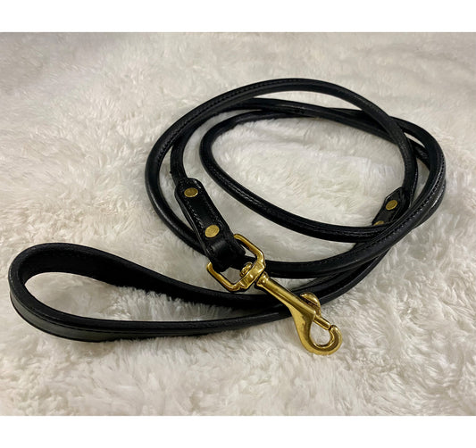 Rolled Leather Amish Made Dog Leash