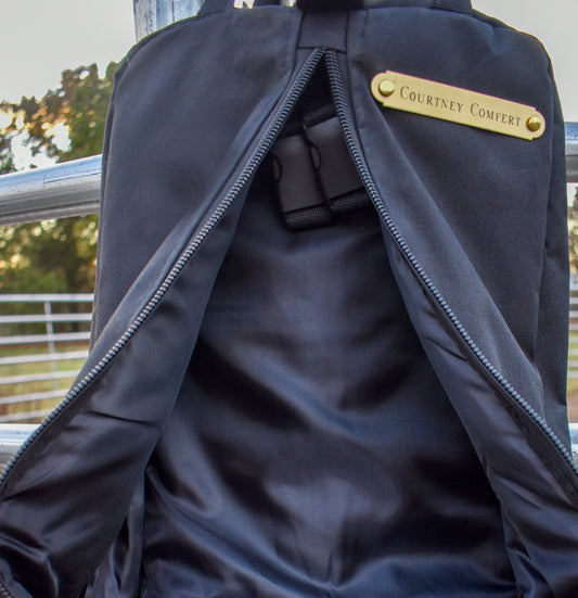 Personalized Halter/Bridle Bag with One Brass Tag