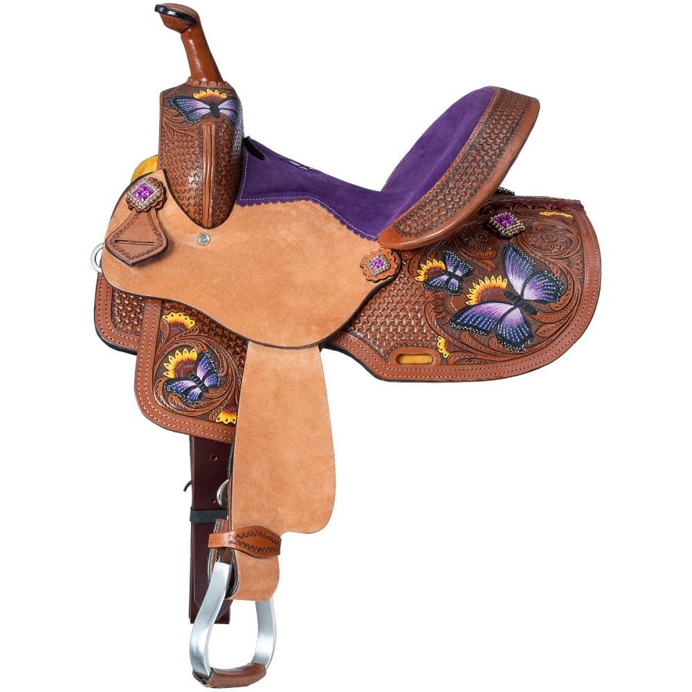 Youth Barrel Saddle, Butterfly by Silver Royal