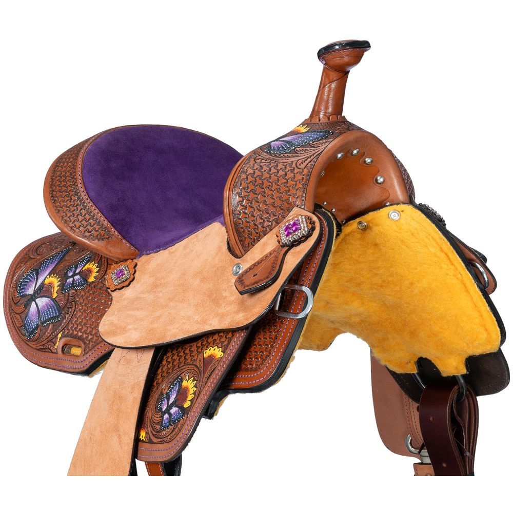 Youth Barrel Saddle, Butterfly by Silver Royal