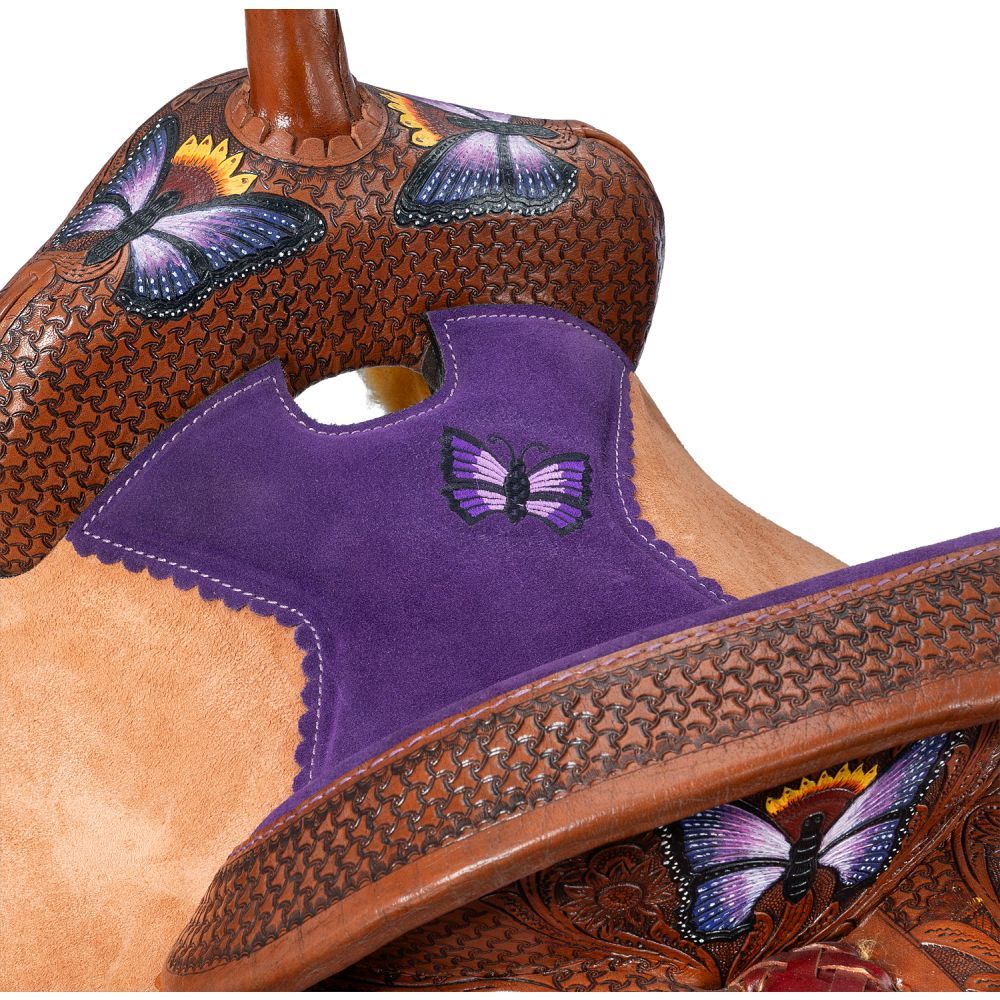 Youth Barrel Saddle, Butterfly by Silver Royal