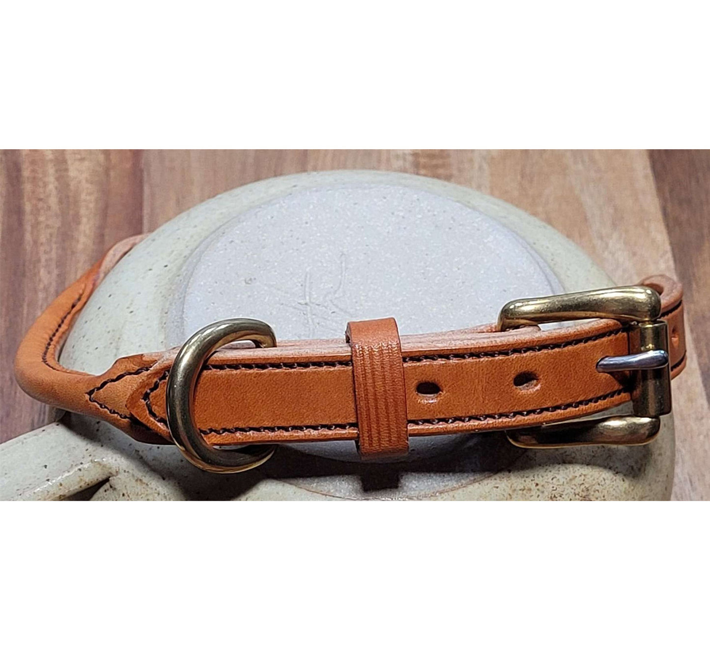 Off Size Rolled Leather Dog Collar